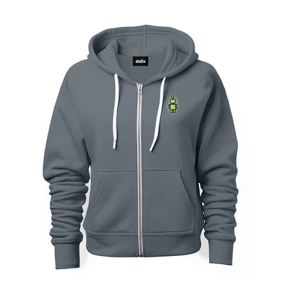 Dalix Robot Midweight Fleece Zip Hoodie (Glow in the Dark)