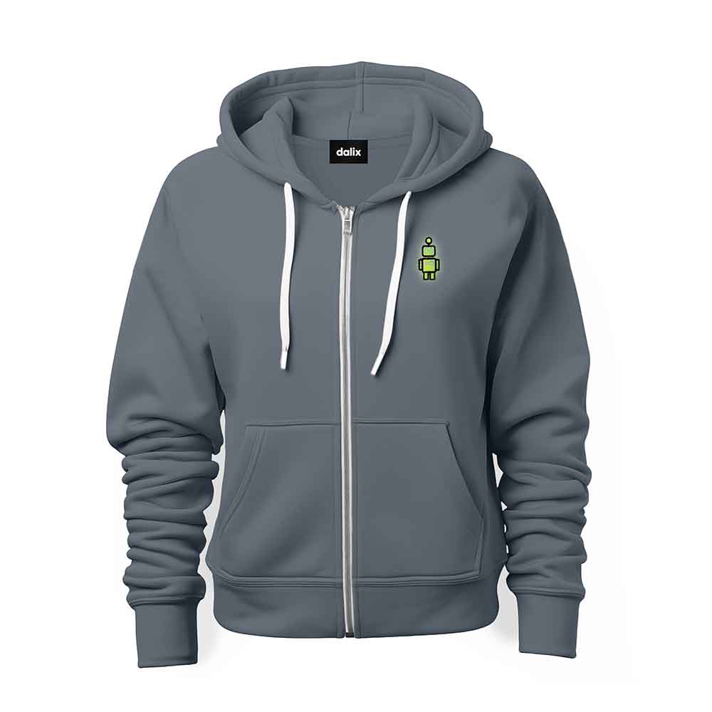 Dalix Robot Midweight Fleece Zip Hoodie (Glow in the Dark)
