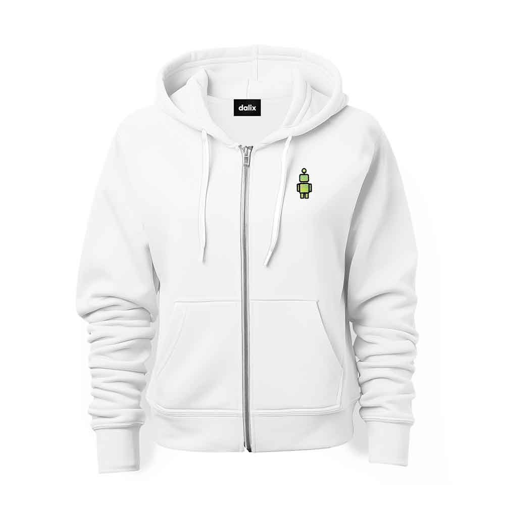 Dalix Robot Midweight Fleece Zip Hoodie (Glow in the Dark)