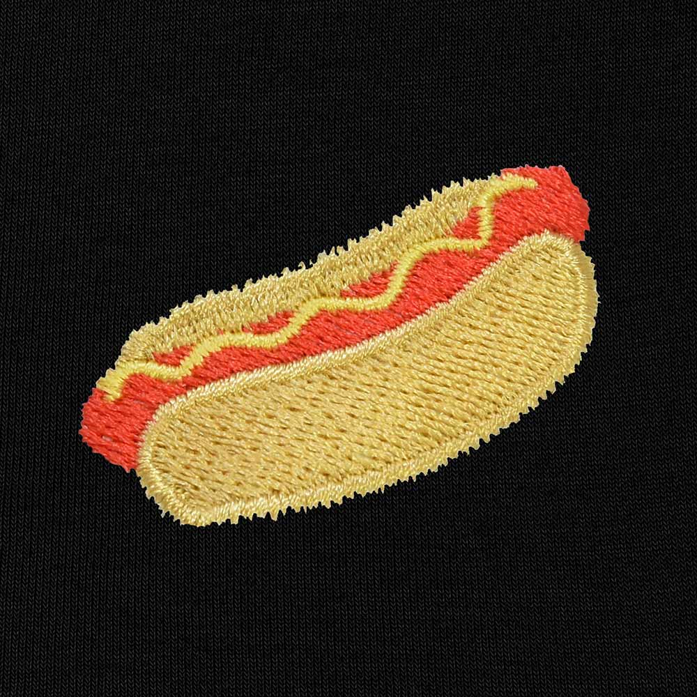 Dalix Hot Dog Embroidered Zip Hoodie Fleece Long Sleeve Pocket Warm Soft Mens in Black 2XL XX-Large