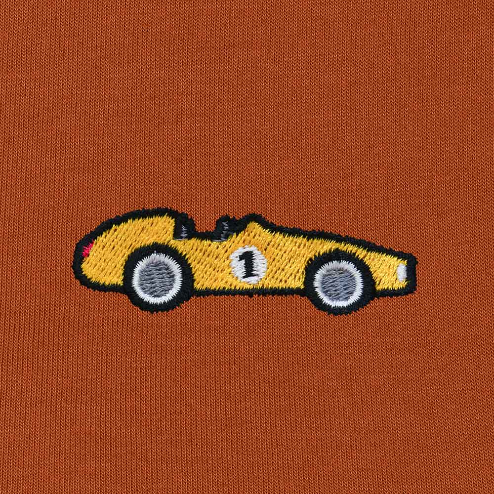 Dalix Race Car Embroidered Zip Hoodie Soft Fleece Hood Sweatshirt Mens in Mauve M Medium