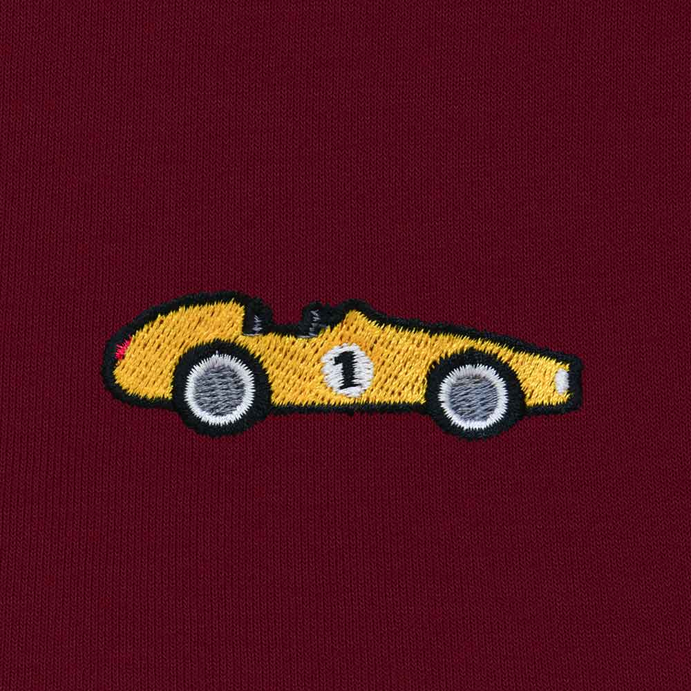 Dalix Race Car Embroidered Zip Hoodie Soft Fleece Hood Sweatshirt Mens in Tan M Medium
