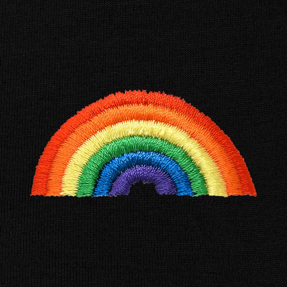 Dalix Rainbow Embroidered Zip Hoodie Fleece Long Sleeve Pocket Warm Soft Mens in Black 2XL XX-Large