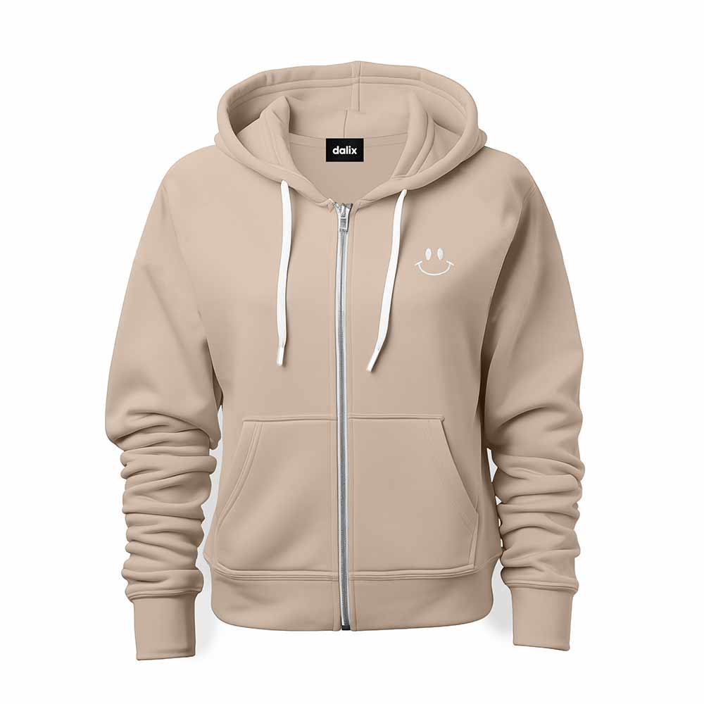 Dalix Smile Face Zip Hoodie