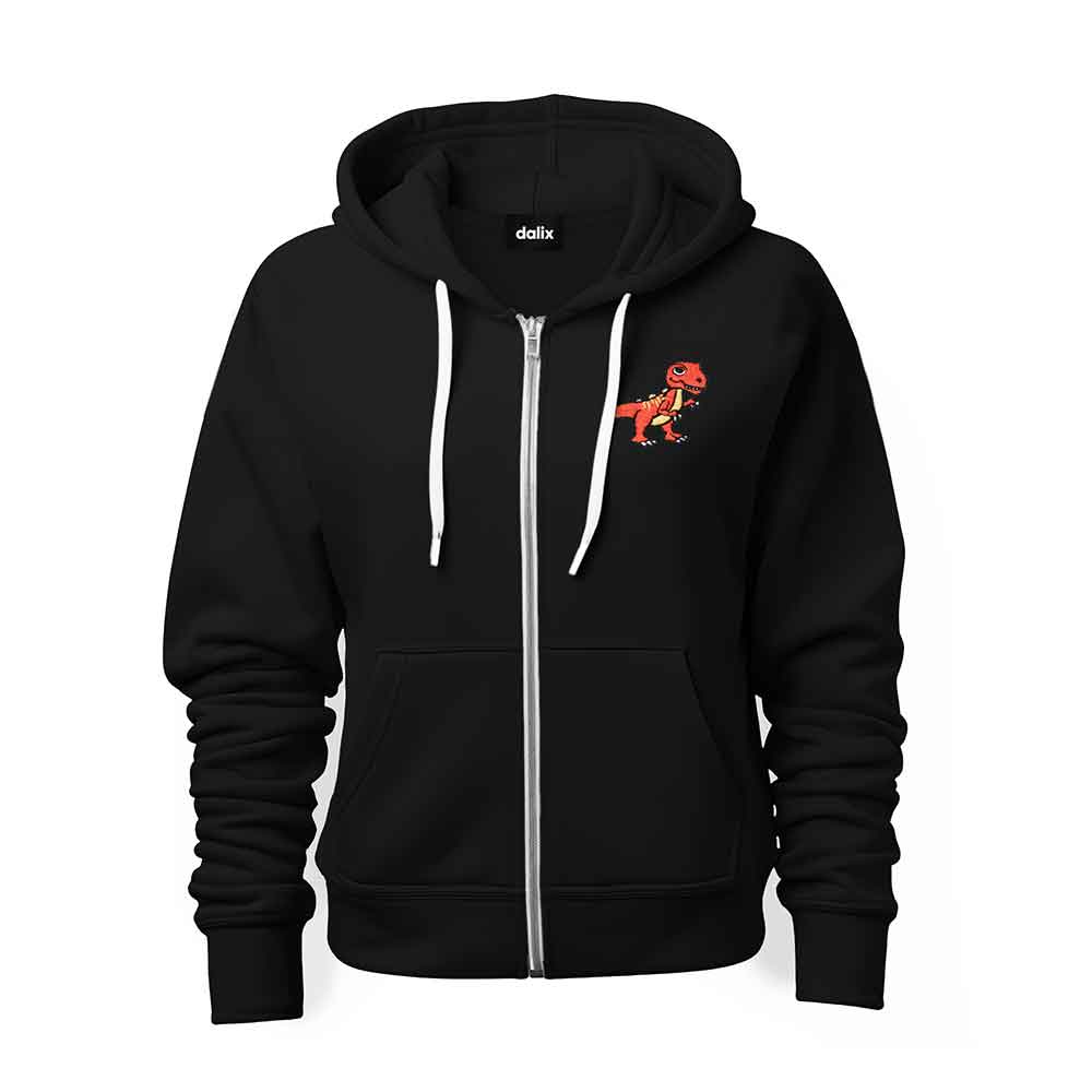 Dalix T-Rex Midweight Fleece Zip Hoodie