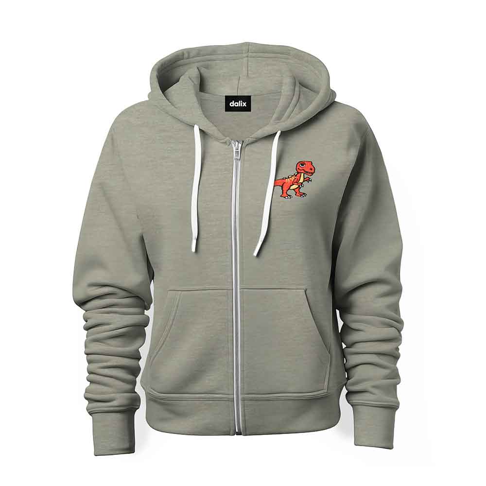 Dalix T-Rex Midweight Fleece Zip Hoodie