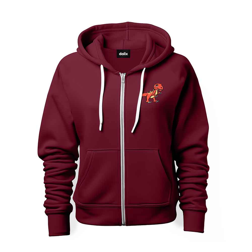 Dalix T-Rex Midweight Fleece Zip Hoodie