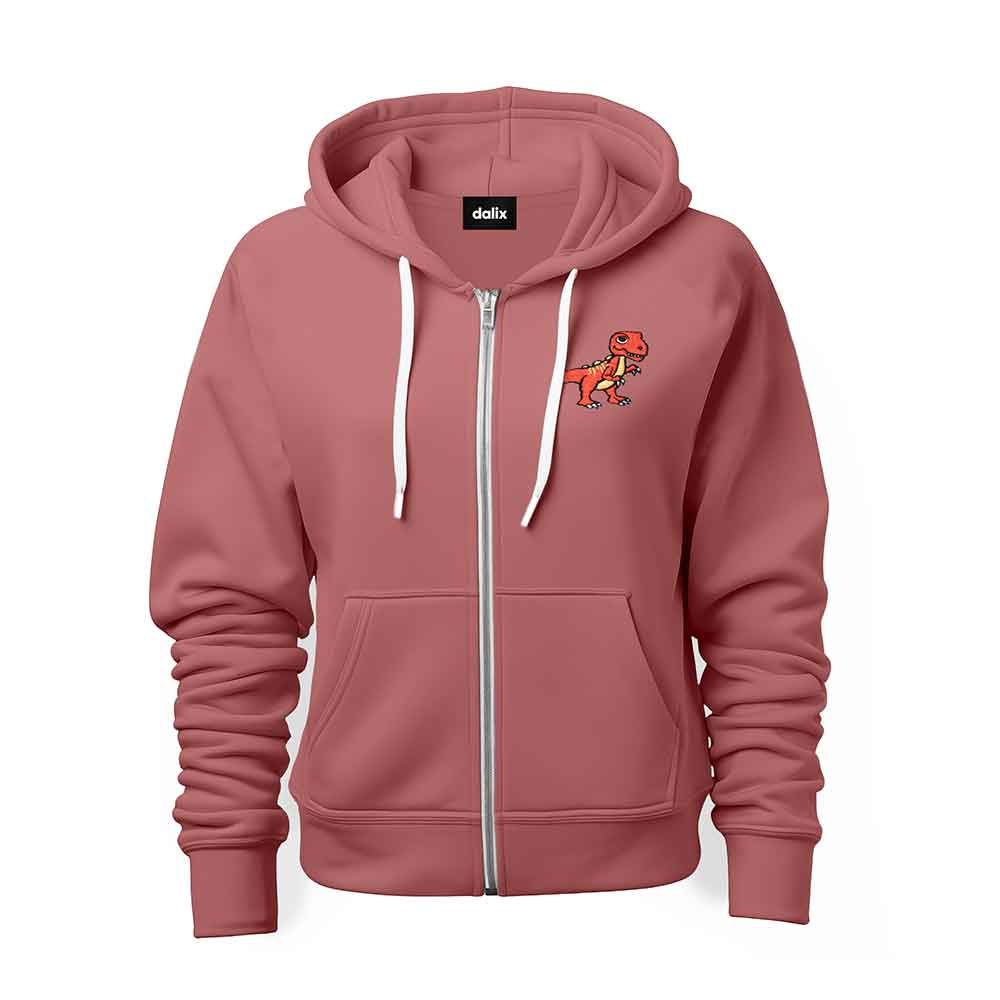 Dalix T-Rex Midweight Fleece Zip Hoodie