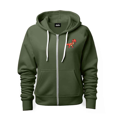 Dalix T-Rex Midweight Fleece Zip Hoodie