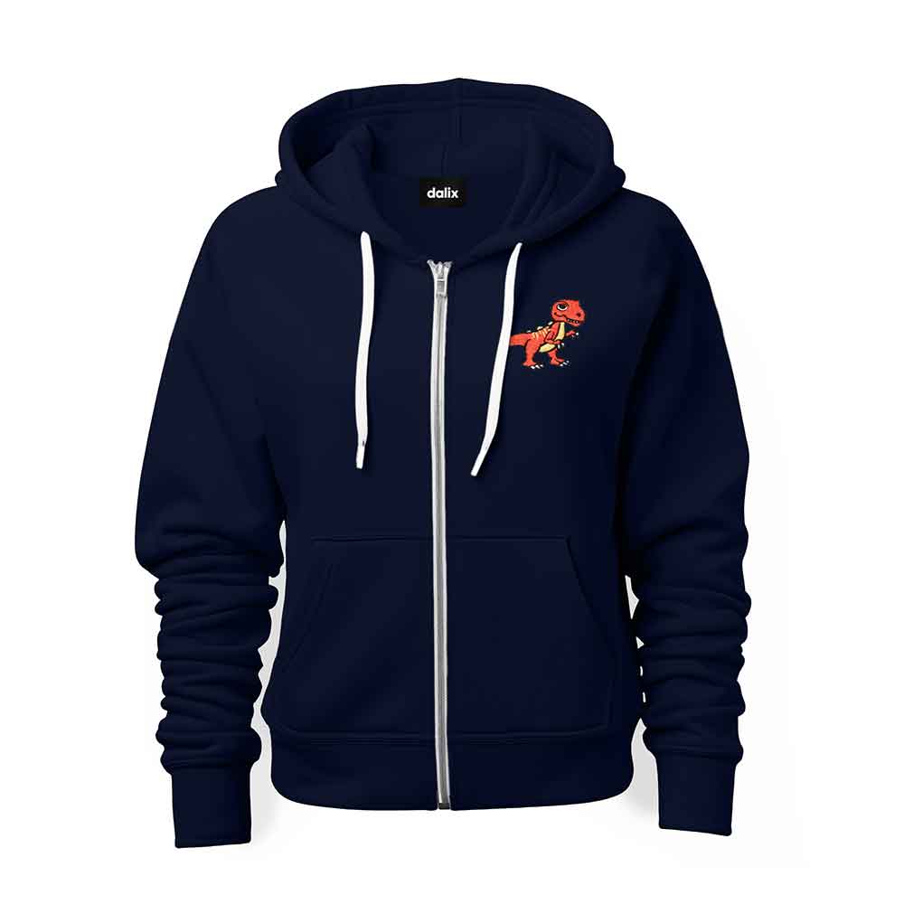 Dalix T-Rex Midweight Fleece Zip Hoodie