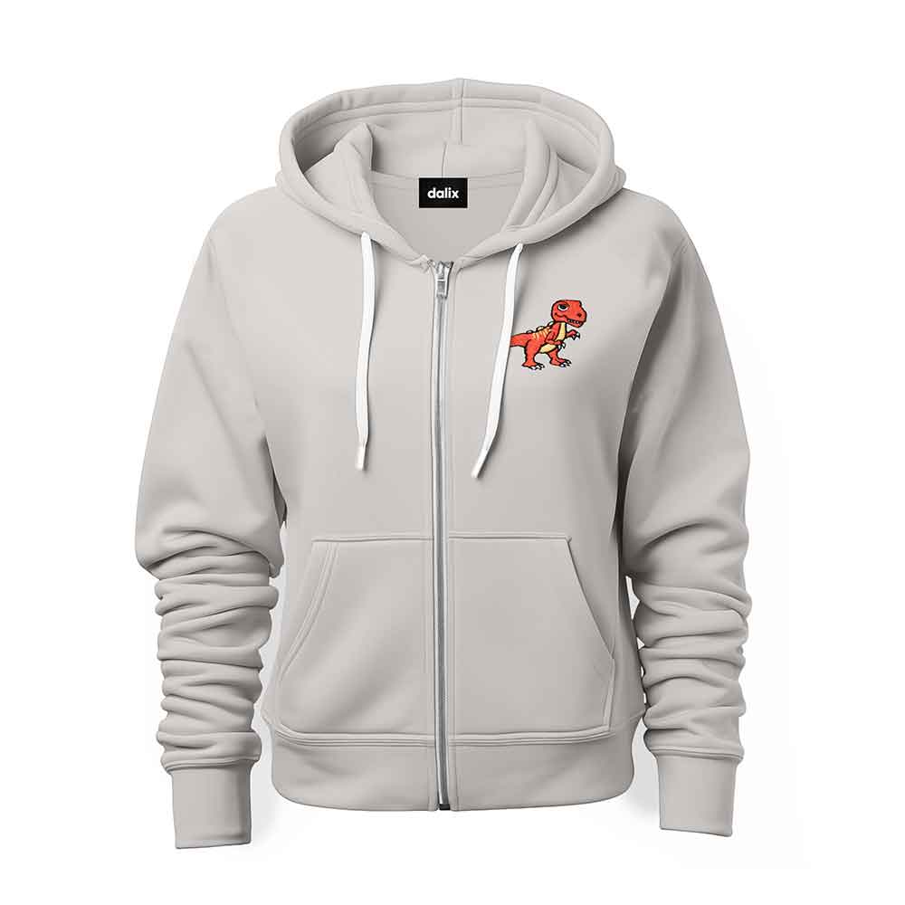 Dalix T-Rex Midweight Fleece Zip Hoodie