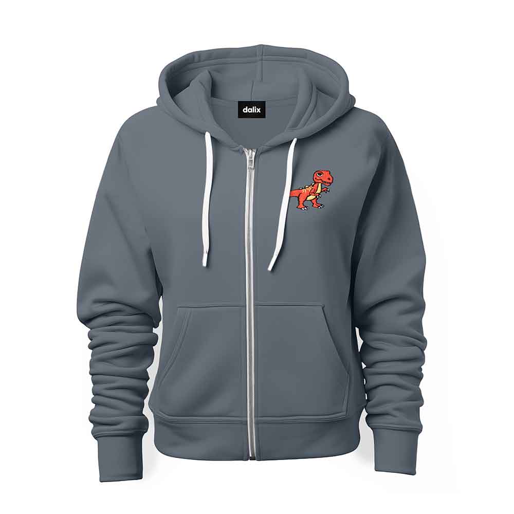 Dalix T-Rex Midweight Fleece Zip Hoodie