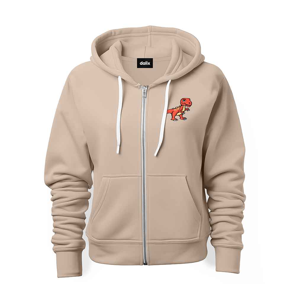 Dalix T-Rex Midweight Fleece Zip Hoodie