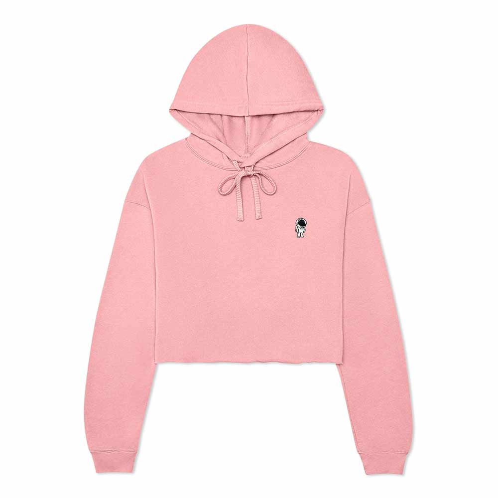 Dalix Astronaut Embroidered Fleece Cropped Hoodie Cold Fall Winter Women in Pink 2XL XX-Large