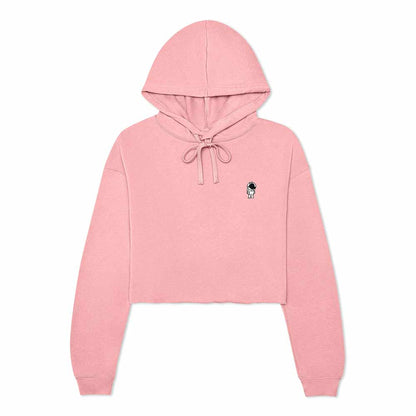 Dalix Astronaut Embroidered Fleece Cropped Hoodie Cold Fall Winter Women in Pink 2XL XX-Large