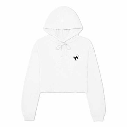 Dalix Black Cat Cropped Hoodie