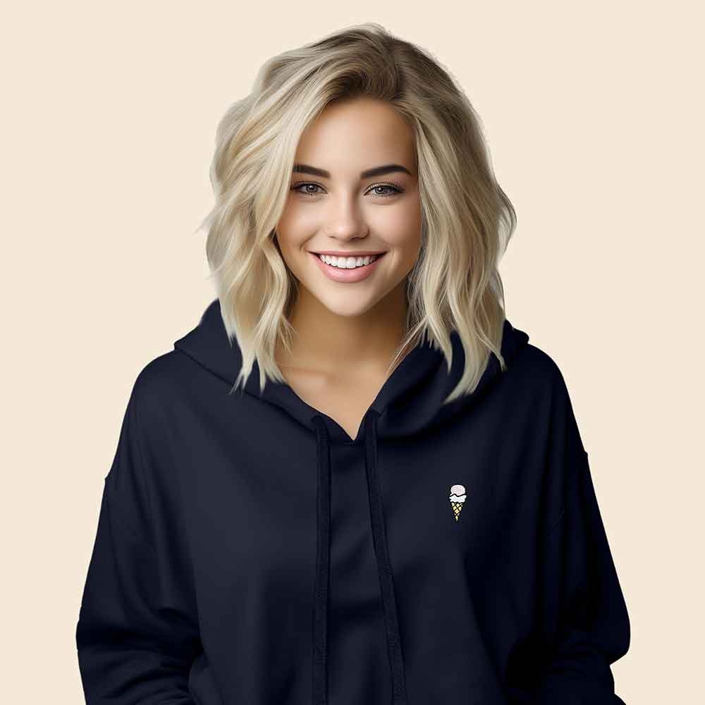 Dalix Double Scoop Cropped Hoodie