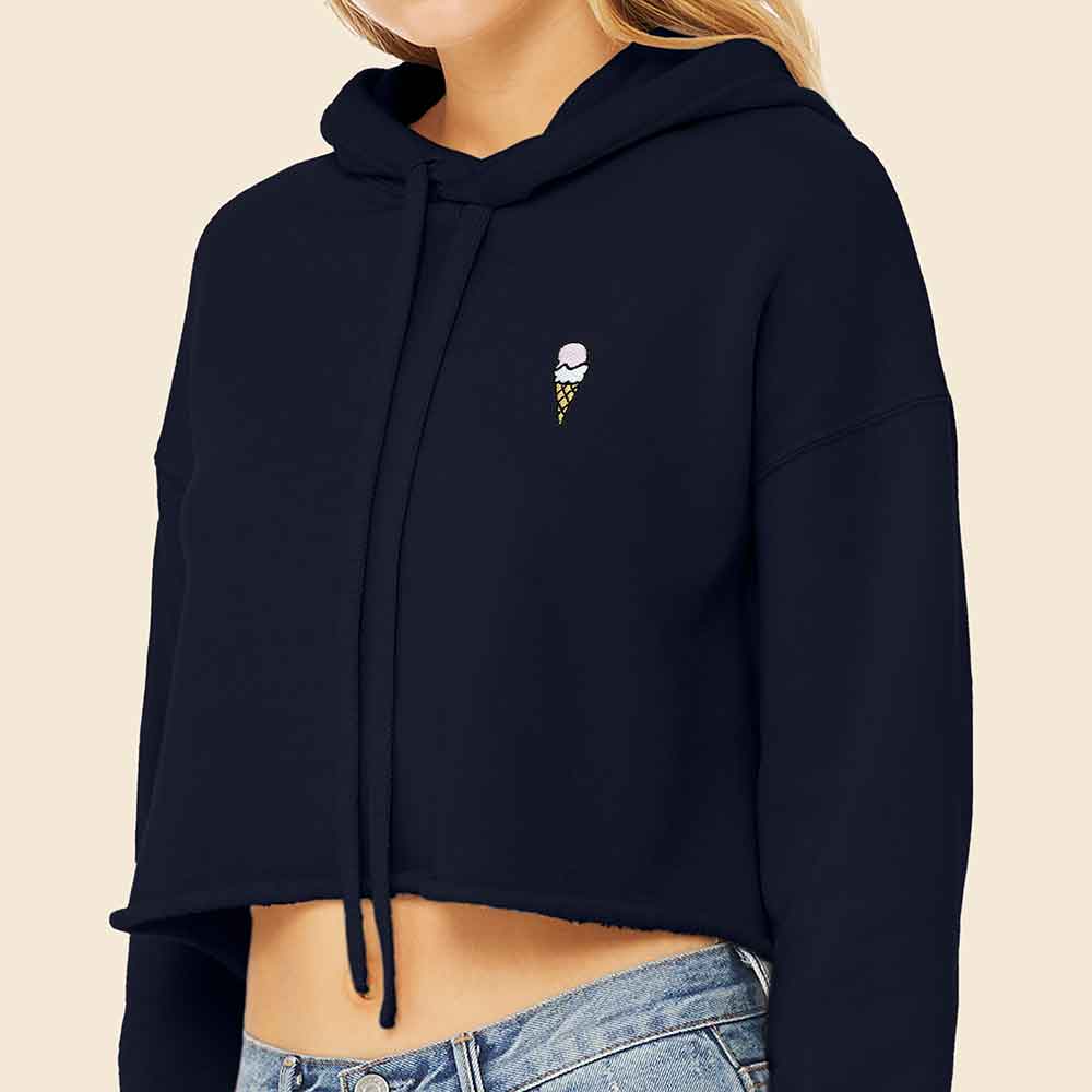 Dalix Double Scoop Cropped Hoodie