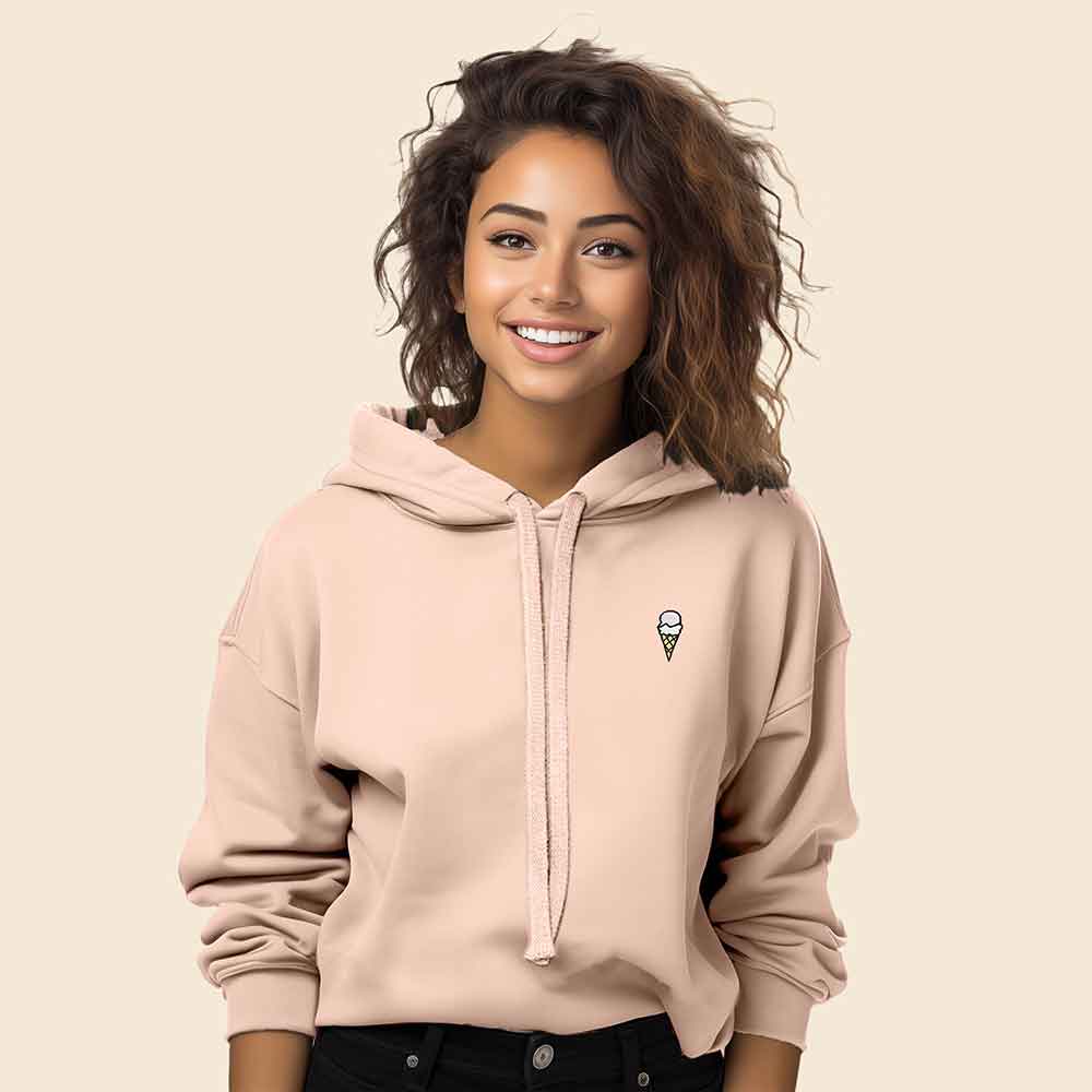 Dalix Double Scoop Midweight Fleece Cropped Hoodie
