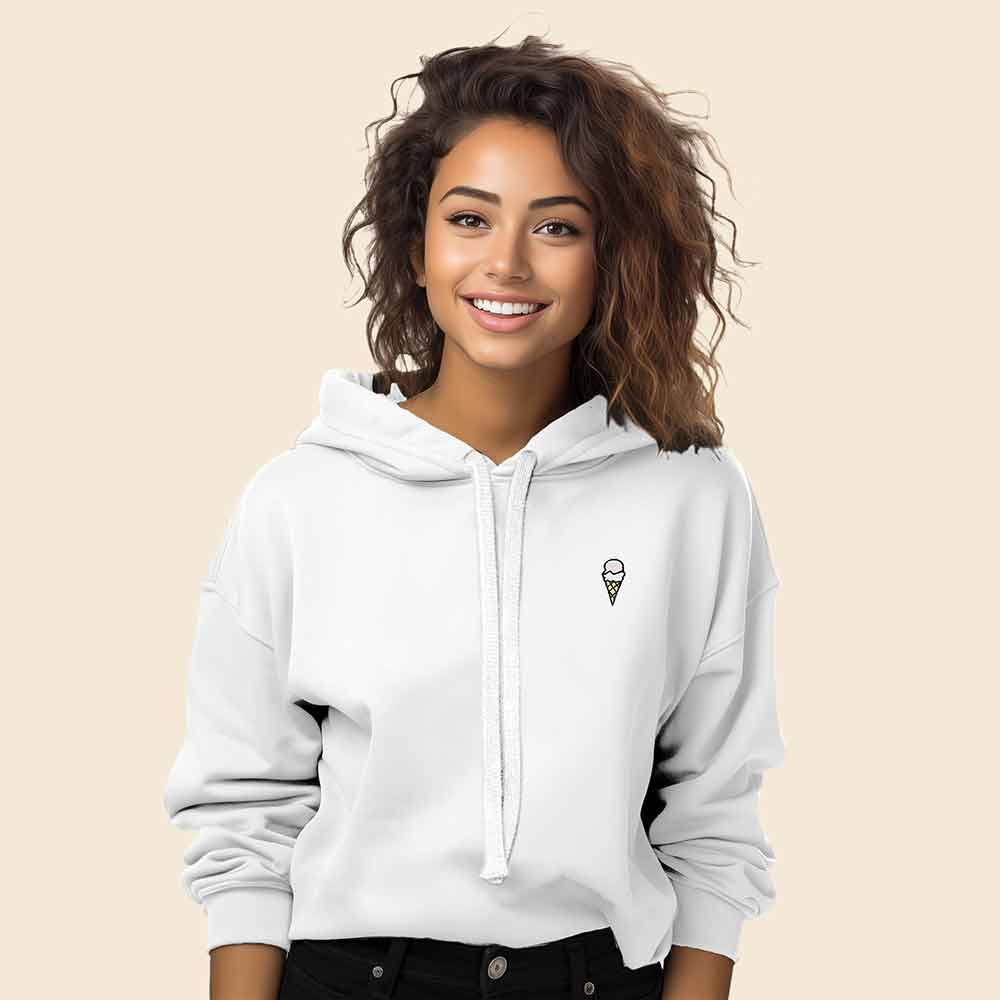 Dalix Double Scoop Midweight Fleece Cropped Hoodie