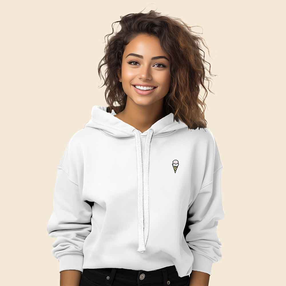 Dalix Double Scoop Cropped Hoodie