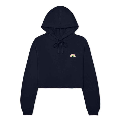 Dalix Rainbow Midweight Fleece Cropped Hoodie (Glow in the Dark)