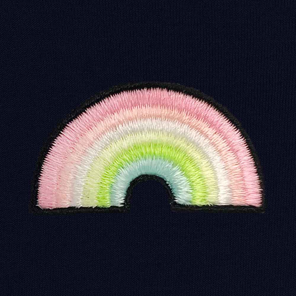 Dalix Rainbow Midweight Fleece Cropped Hoodie (Glow in the Dark)