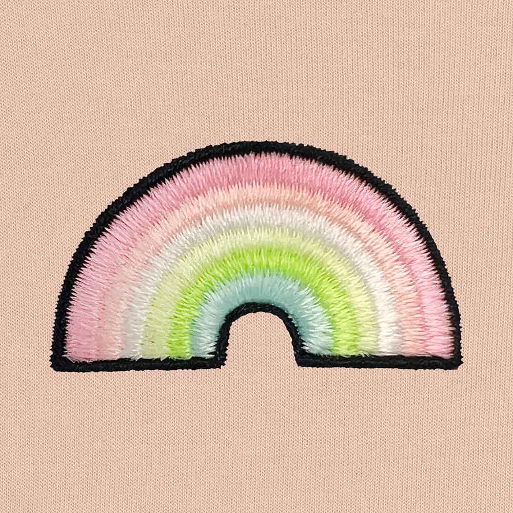 Dalix Rainbow Midweight Fleece Cropped Hoodie (Glow in the Dark)