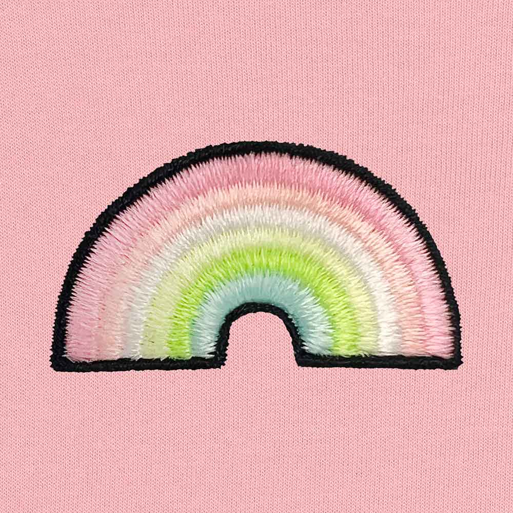 Dalix Rainbow Midweight Fleece Cropped Hoodie (Glow in the Dark)