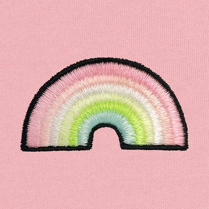 Dalix Rainbow Midweight Fleece Cropped Hoodie (Glow in the Dark)