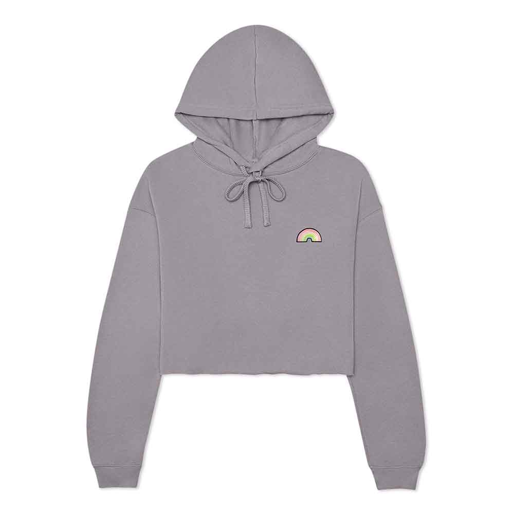 Dalix Rainbow Midweight Fleece Cropped Hoodie (Glow in the Dark)