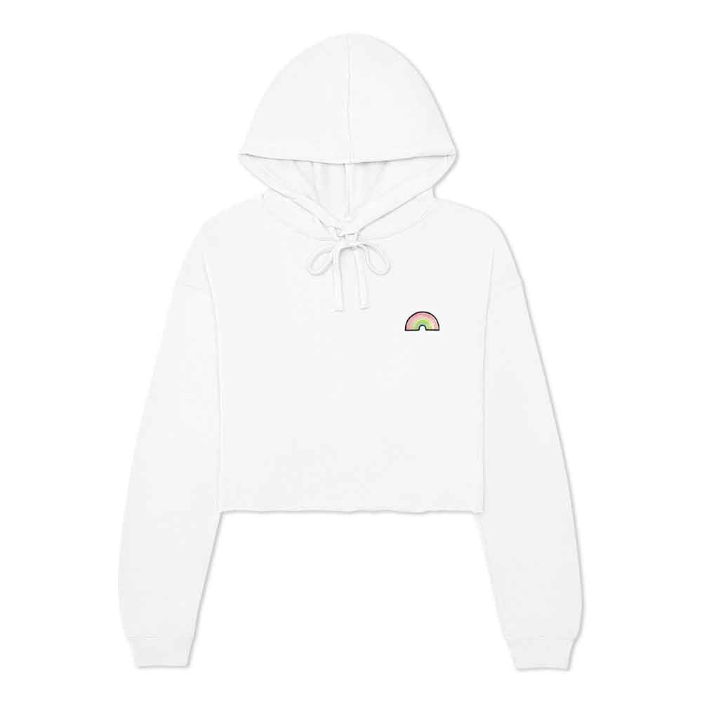 Dalix Rainbow Midweight Fleece Cropped Hoodie (Glow in the Dark)