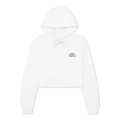 Dalix Rainbow Midweight Fleece Cropped Hoodie (Glow in the Dark)