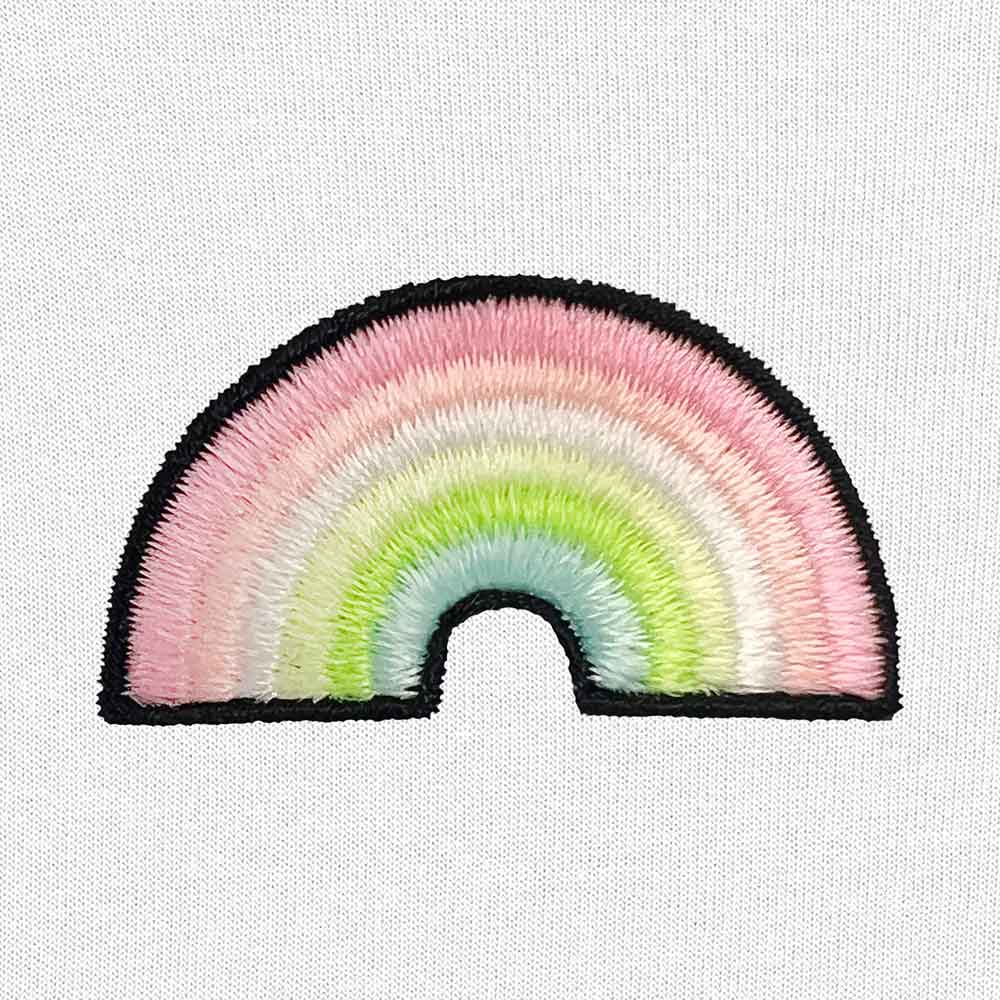 Dalix Rainbow Midweight Fleece Cropped Hoodie (Glow in the Dark)