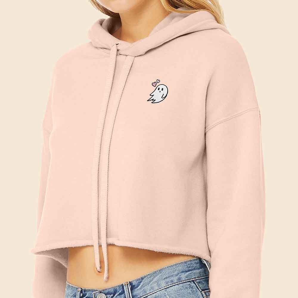 Dalix Heartly Ghost Cropped Hoodie