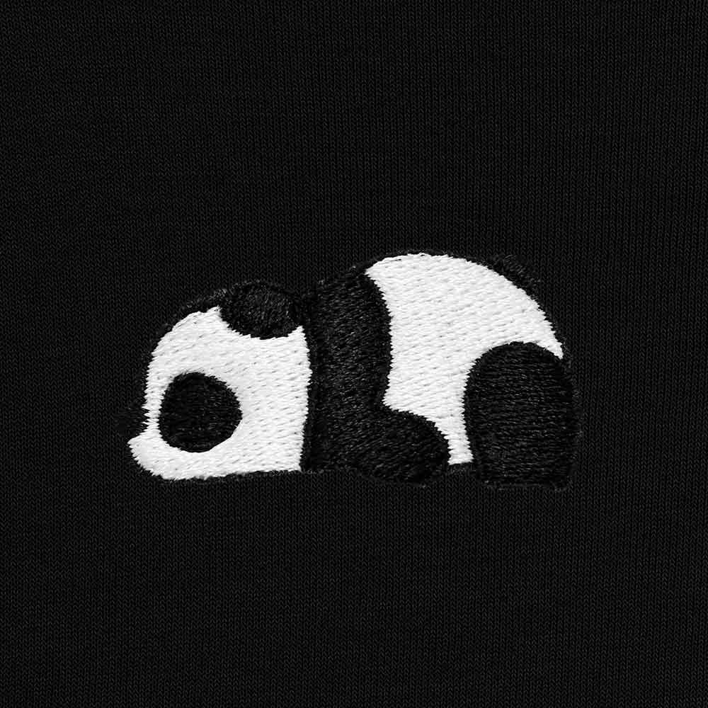 Dalix Panda Embroidered Fleece Cropped Hoodie Cold Fall Winter Women in Dark Heather M Medium