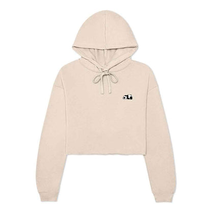 Dalix Panda Embroidered Fleece Cropped Hoodie Cold Fall Winter Women in Peach 2XL XX-Large