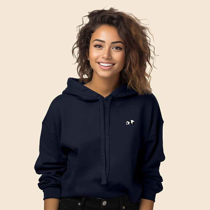 Dalix Panda Midweight Fleece Cropped Hoodie