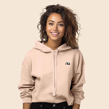 Dalix Panda Midweight Fleece Cropped Hoodie