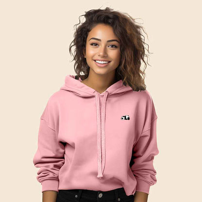 Dalix Panda Midweight Fleece Cropped Hoodie