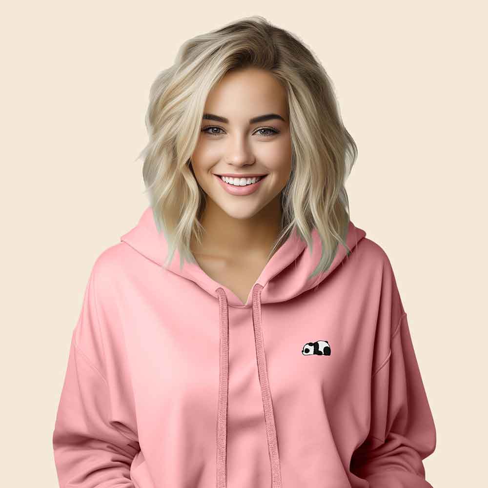 Dalix Panda Midweight Fleece Cropped Hoodie