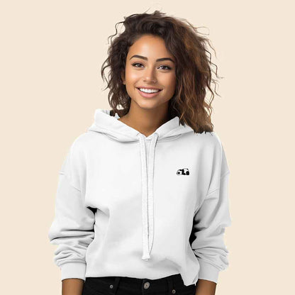 Dalix Panda Midweight Fleece Cropped Hoodie