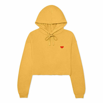 Dalix Pixel Heart Cropped Hoodie