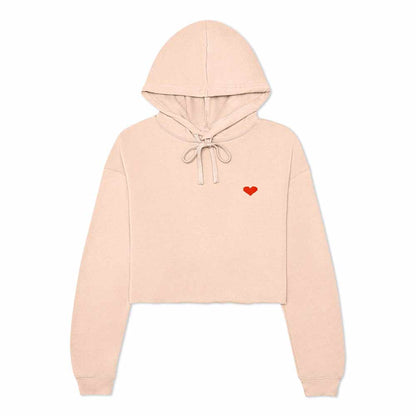 Dalix Pixel Heart Cropped Hoodie