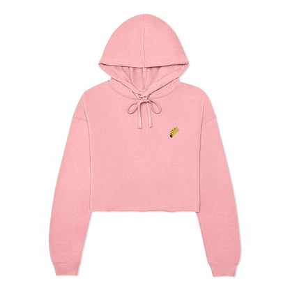 Dalix Taco Embroidered Fleece Cropped Hoodie Cold Fall Winter Women in Pink 2XL XX-Large