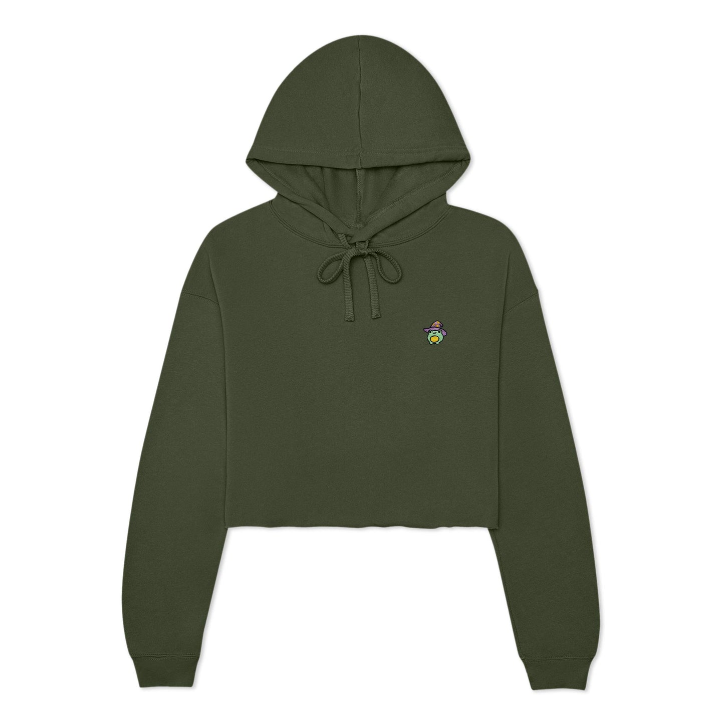 Dalix Sorcerer Frog Midweight Fleece Cropped Hoodie