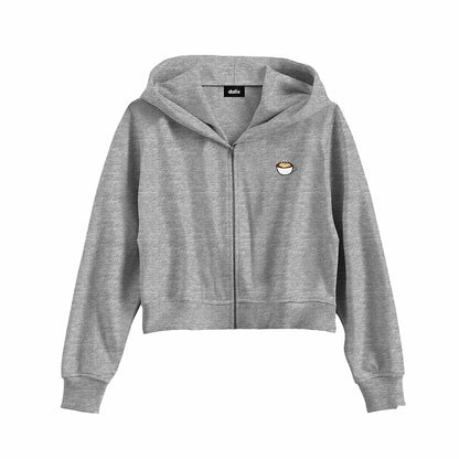 Dalix Cappuccino Cropped Zip Hoodie