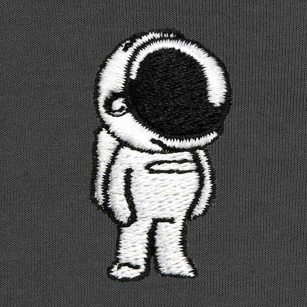 Dalix Astronaut Embroidered Crewneck Fleece Sweatshirt Pullover Mens in Asphalt Gray S Small