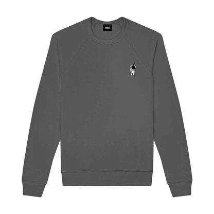 Dalix Astronaut Embroidered Crewneck Fleece Sweatshirt Pullover Mens in Black S Small