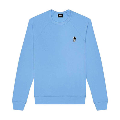 Dalix Astronaut Embroidered Crewneck Fleece Sweatshirt Pullover Mens in Heather Royal L Large
